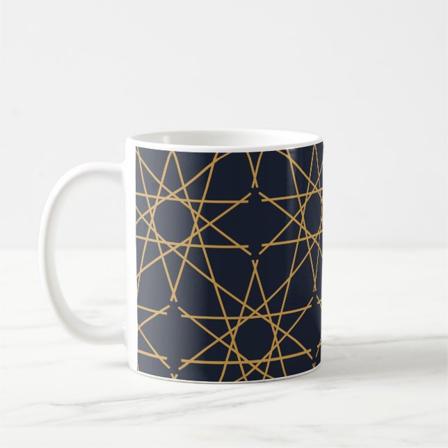 Mug Géométrie d'or de minuit (Gauche)