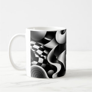 Mug Géométrie monochrome hypnotique – Illusion optique