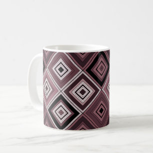 Mug Géométrie patchwork ethnique marron bordeaux