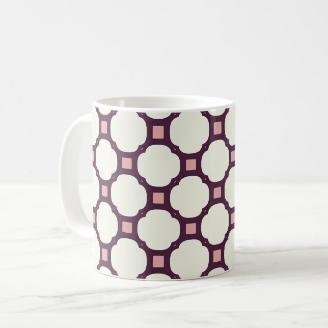 Mug Géométrique 009 neutre et rose (Devant gauche)