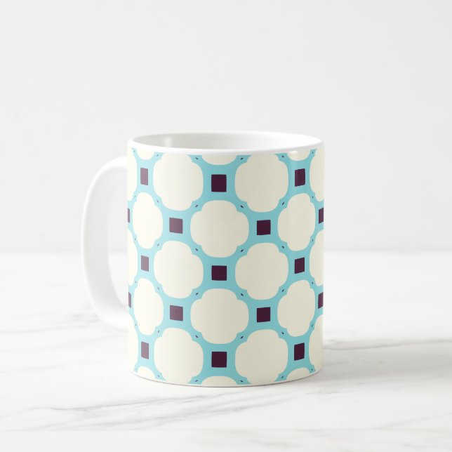 Mug Géométrique 010 neutre et bleu (Devant gauche)