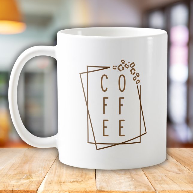 Mug Géométrique Café Imprimé Cheetah Marron Minimalist (Créateur téléchargé)