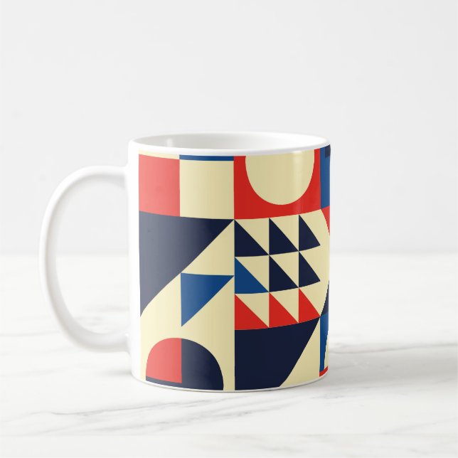Mug Géométrique du milieu du siècle : Motif rétro funk (Gauche)