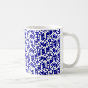 Mug Géométrique en Chine Bleu 01