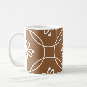 Mug Géométrique florale : motif d'art vintage.
