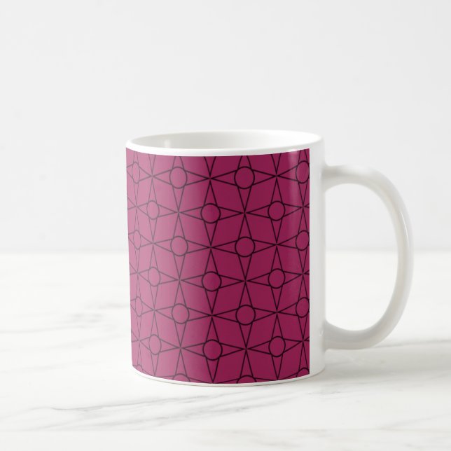 Mug géométrique Funk vintage, Magenta (Droite)