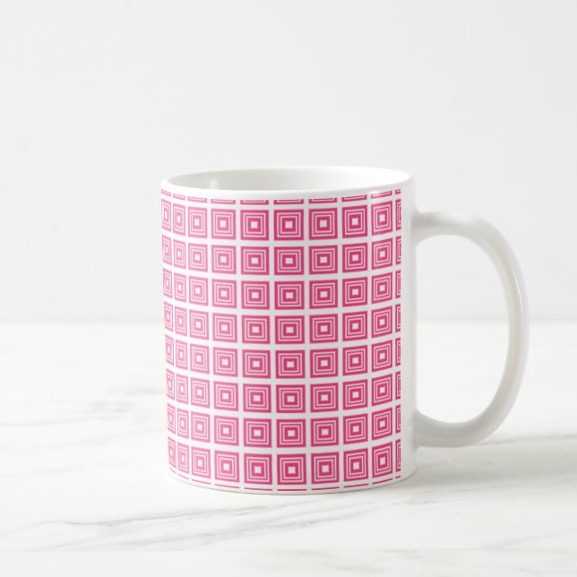 Mug géométrique rétro, rose (Droite)