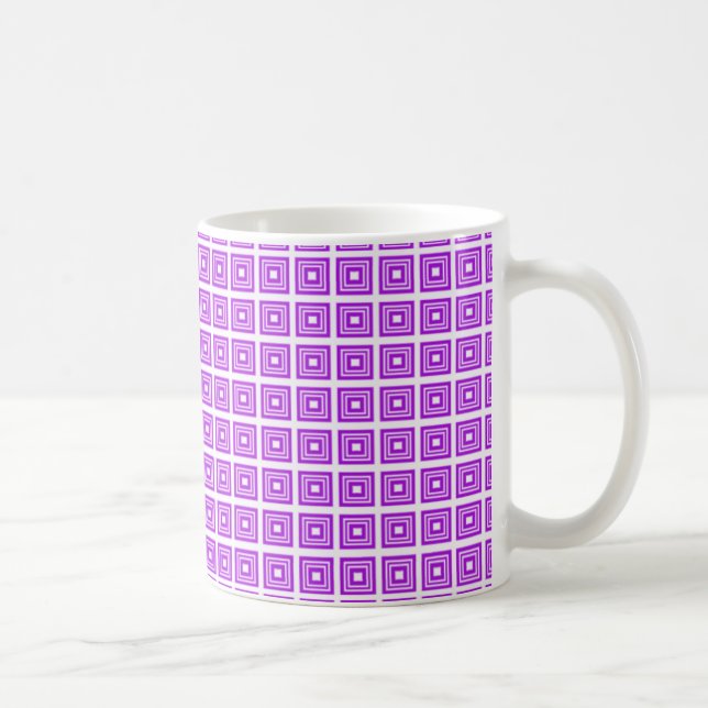 Mug géométrique rétro, violet (Droite)