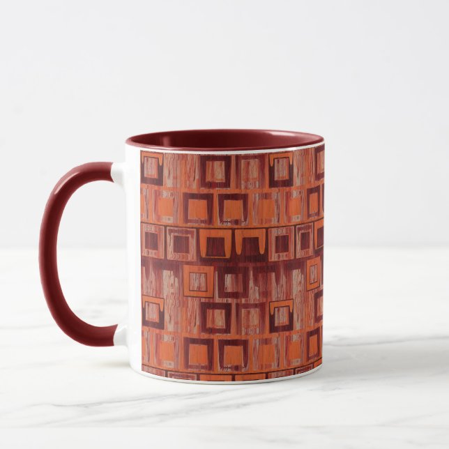 Mug Géométrique rouge et orange (Gauche)