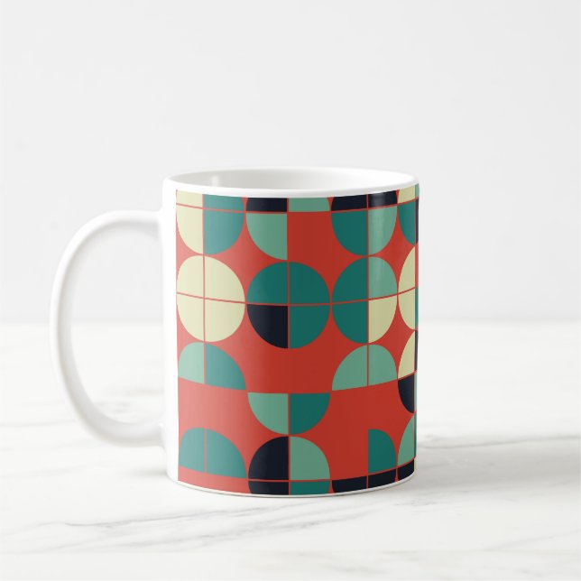 Mug Géométrique Vintage, Motif transparent. (Gauche)