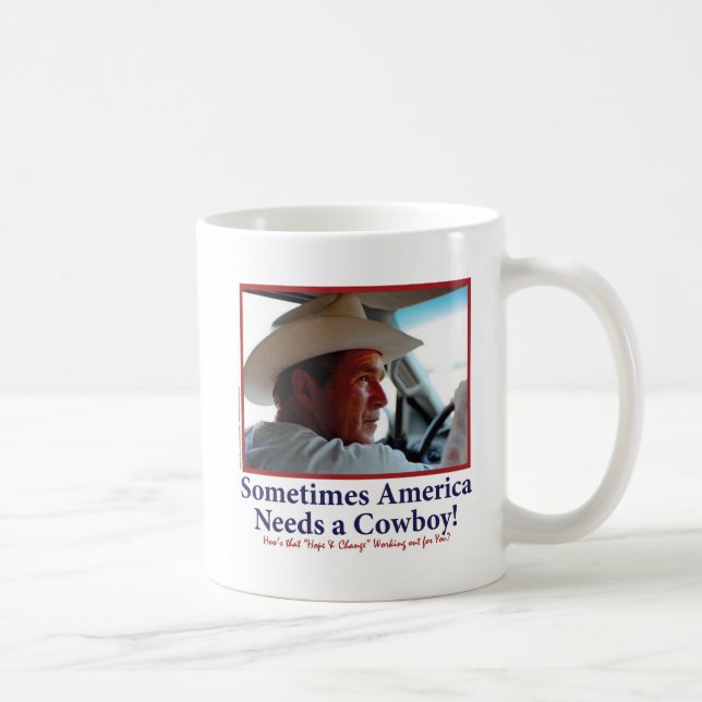 Mug George W Bush dans le casquette de cowboy (Droite)