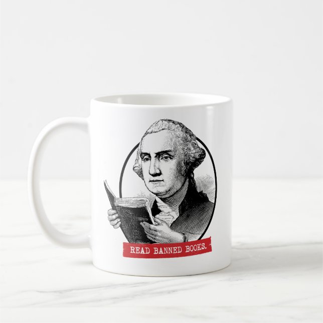 Mug George Washington Lit Des Livres Interdits (Gauche)