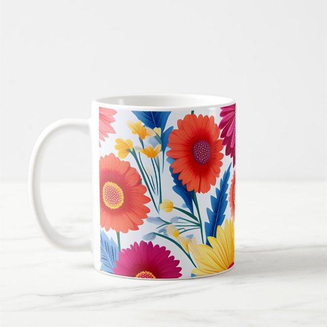 Mug Gerbera colorée Daisies Floral (Gauche)
