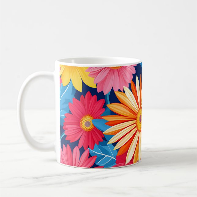 Mug Gerbera Daisies Vibrant Plante Fleurs (Gauche)