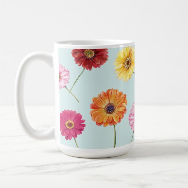 Mug Gerbera,pink,red,orange,yellow  (Gauche)