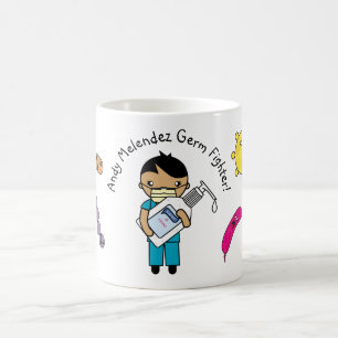 Mug Germ Fighter Cute Short Black Hair Personnalisé