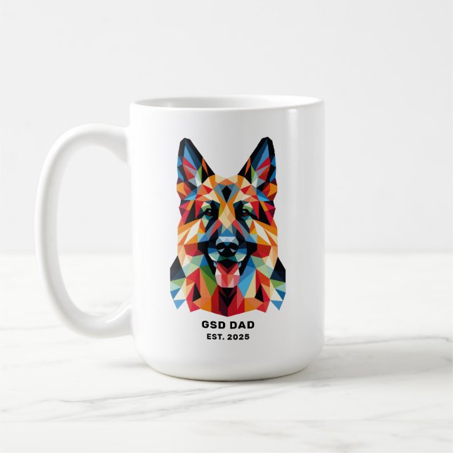 Mug German Shepherd Dog Dad Established Date (Gauche)