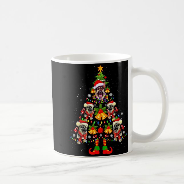 Mug German Shepherd Dog Santa Hat Christmas Tree Xmas  (Droite)