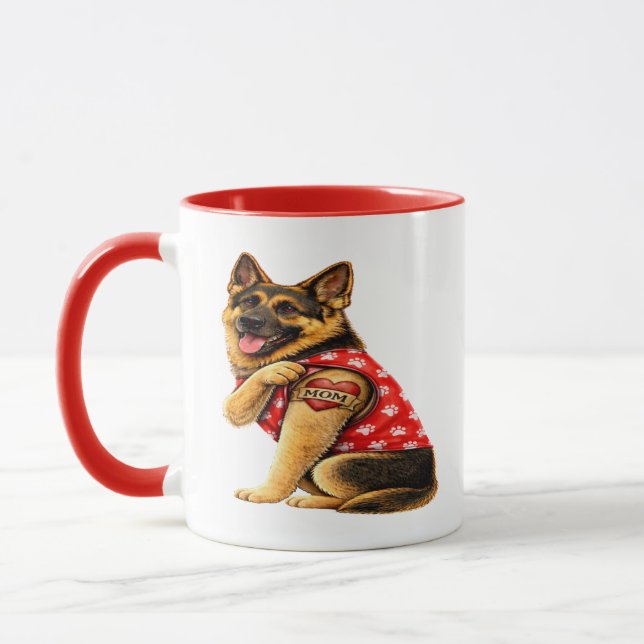 Mug German Shepherd Mom Tattoo (Gauche)