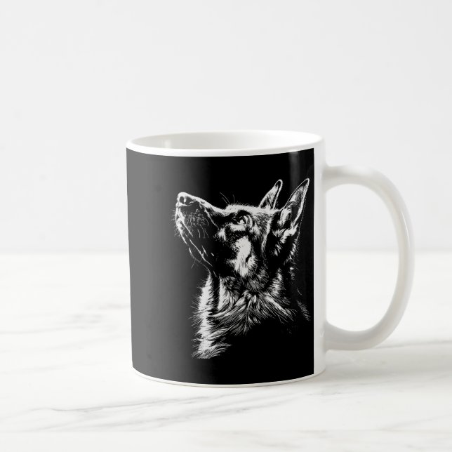 Mug German Shepherd Silhouette Graphic German Shepherd (Droite)