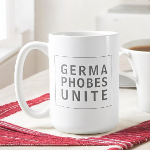 Mug Germaphobes Unite Funny Citation en gris