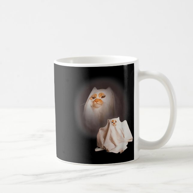 Mug Ghost Cat Ghost Kitten Funny Cat Meme Halloween  (Droite)