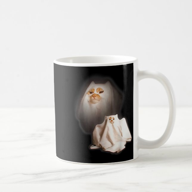Mug Ghost Cat Meme Funny Halloween Men Women Kids  (Droite)