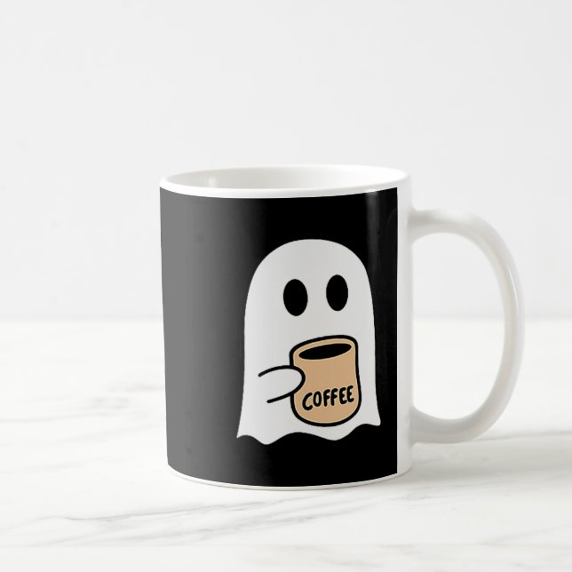Mug Ghost Drinking Coffee Funny Halloween Costume Coff (Droite)