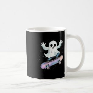 Mug Ghost mignon Sur Skateboard Drôle Halloween Patine