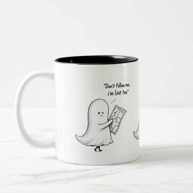Mug Ghost perdu - Vibes triste et Éffrayante (Gauche)