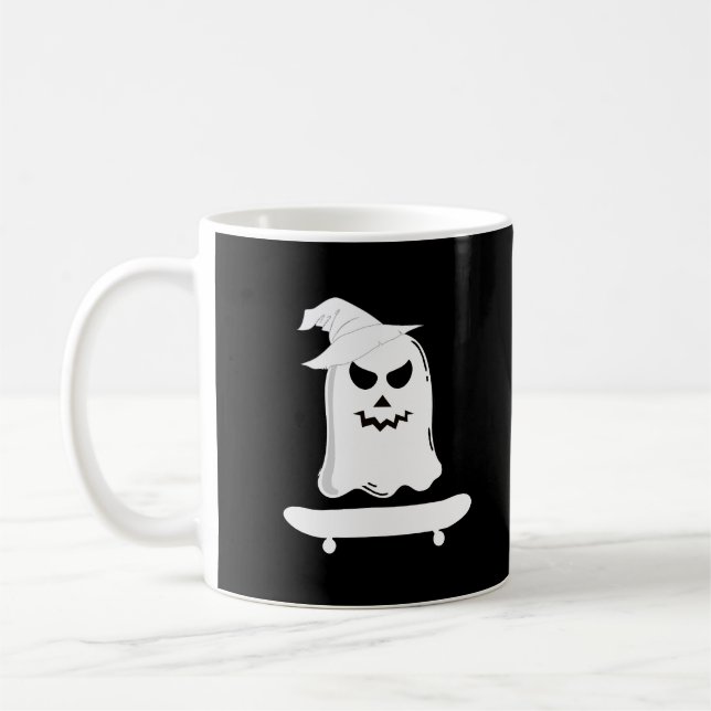 Mug Ghost Skateboard Lazy Halloween Costume drôle (Gauche)