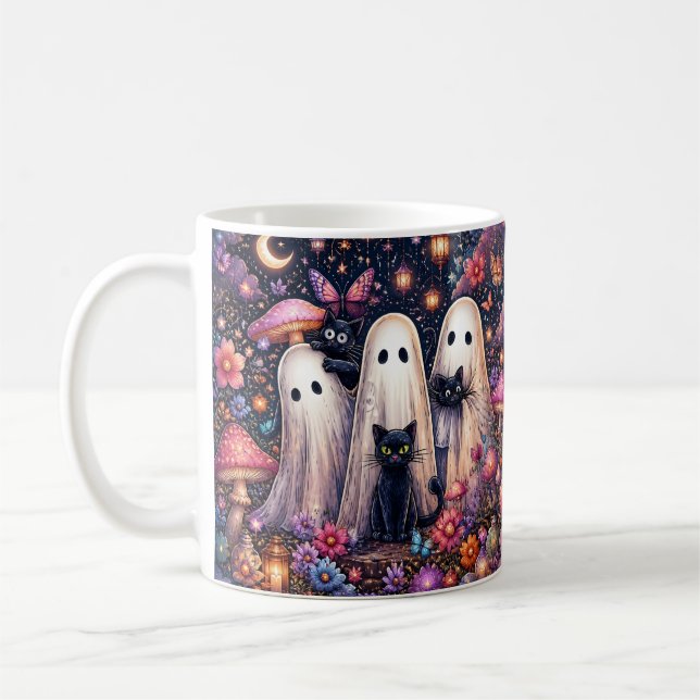 Mug Ghosts et chats noirs Halloween (Gauche)