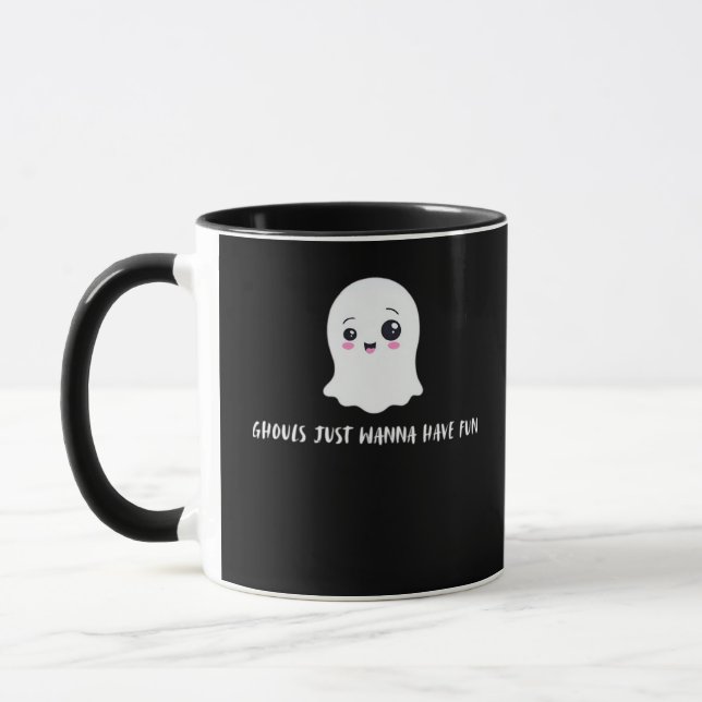 Mug Ghouls Veut Juste Avoir Une Citation Éffrayante Am (Gauche)