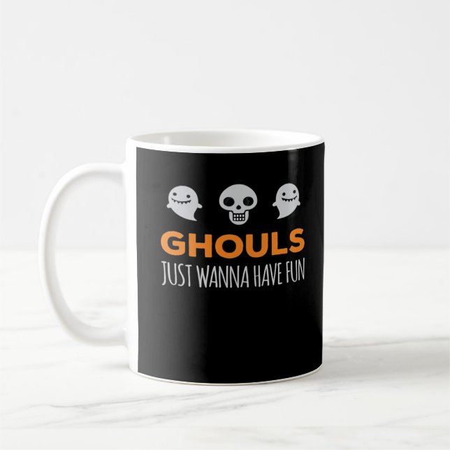 Mug Ghouls veut juste s'amuser Automne esthétique (Gauche)