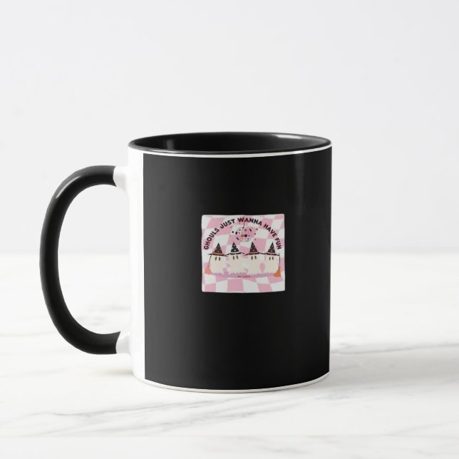 Mug Ghouls veut juste s'amuser Halloween design Trendi (Gauche)