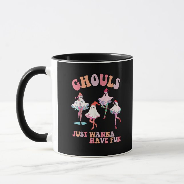 Mug Ghouls veut juste s'amuser Retro Halloween Christm (Gauche)