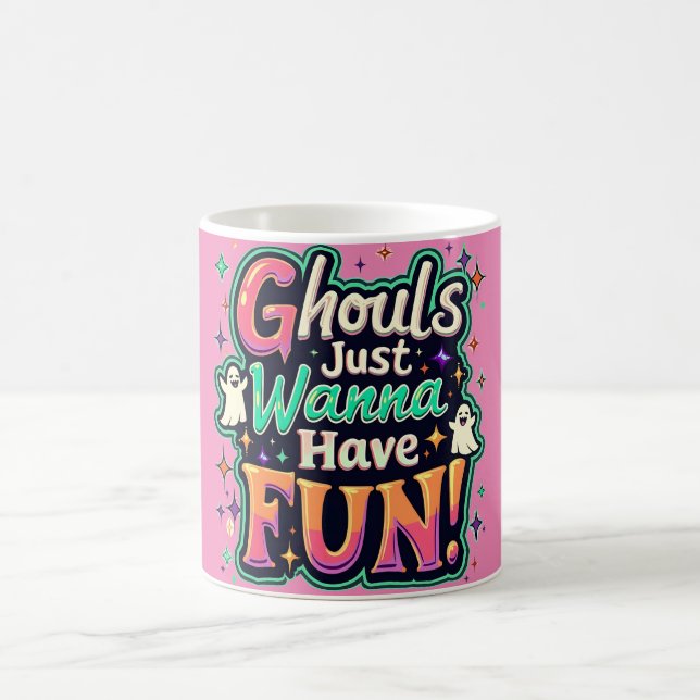 Mug Ghouls veut juste s'amuser - Retro Halloween Vibes (Centre)