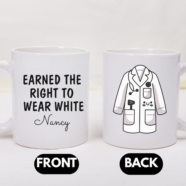 Mug Gift For New Doctor, Personalized White Coat  (Créateur téléchargé)