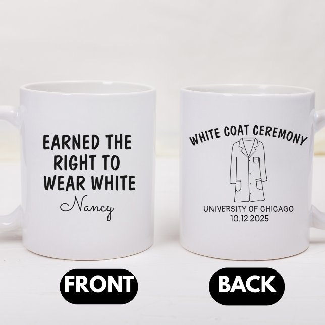 Mug Gift For New Doctor, Personalized White Coat  (Créateur téléchargé)