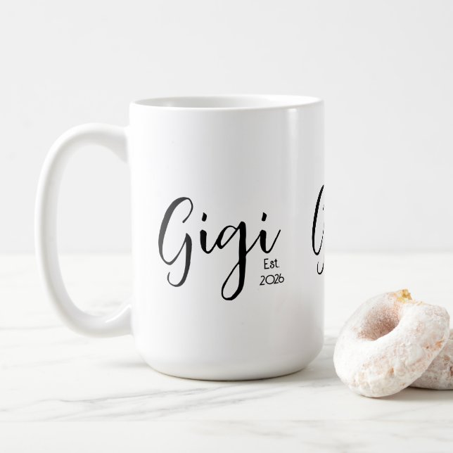 Mug Gigi écriture noire établie  (Avec donut)