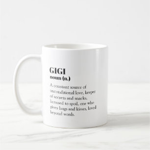 Mug GiGi Grandma Nana Définition Mot Noun Cadeau