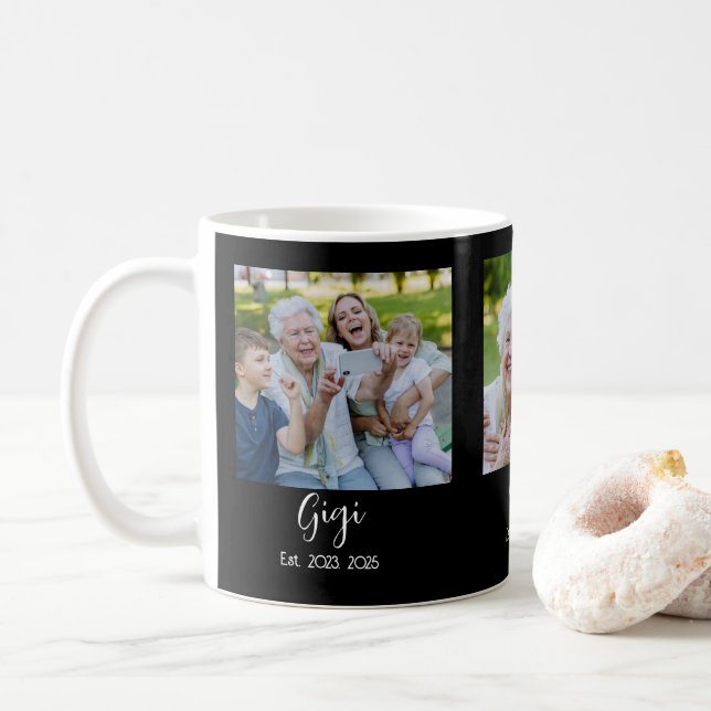 Mug Gigi Script établi Noir 3 Photo (Avec donut)