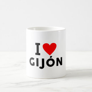 Mug Gijon Espagne ville d'amour coeur comme voyage