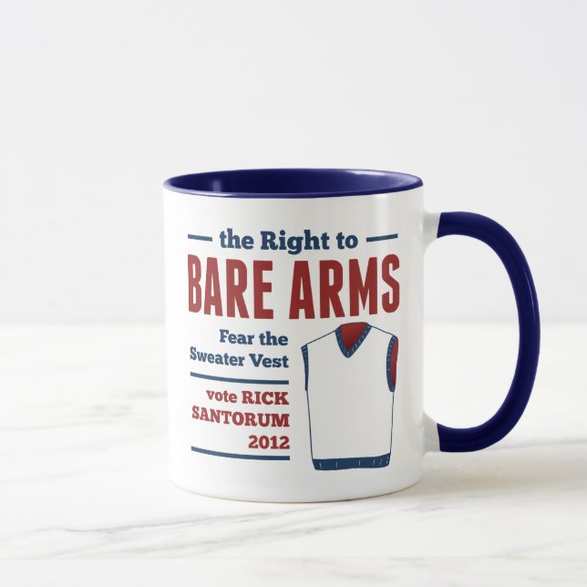 Mug Gilet nu 2012 de chandail de Rick Santorum de bras (Droite)