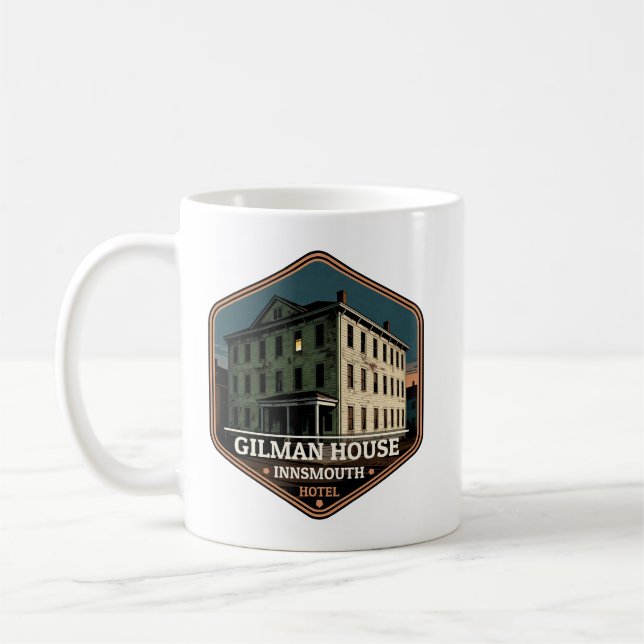 Mug Gilman House Innsmouth Hotel Vintage Travel Badge (Gauche)