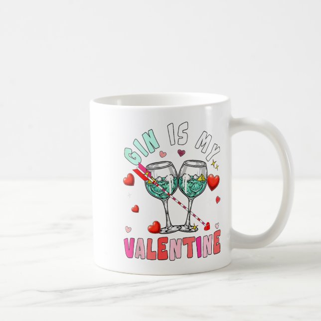 Mug Gin Is My Valentine Hearts Matching Drinker Family (Droite)