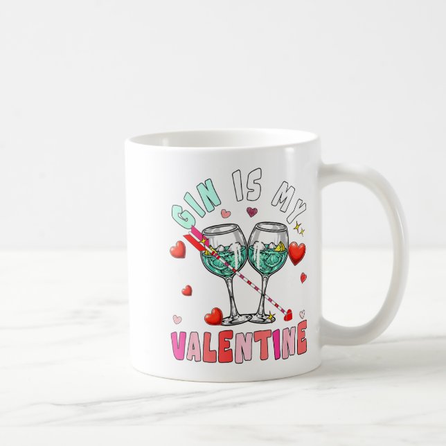 Mug Gin Is My Valentine Hearts Matching Drinker Family (Droite)