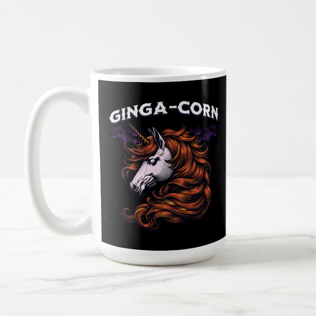 Mug Ginga-Corn Licorne Drôle au Design Gingembre (Gauche)