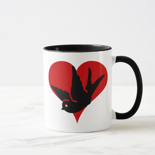 Mug Gingembre de coeur d'hirondelle et rockabilly (Droite)
