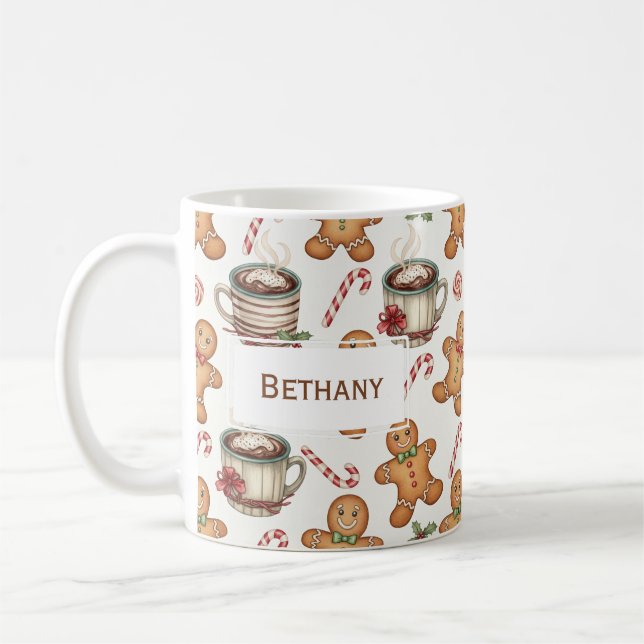 Mug Gingerbread man cookie Hot Chocolate Holiday gift  (Gauche)